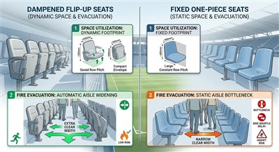 Maximizing Capacity & Safety Compliance: Flip-Up Vs. Fixed Seating in Stadium Stand Design