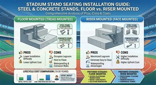 Stadium Construction Guide: Steel Vs. Concrete Stand Seating Installation—Is Floor Mounted Or Ris...
