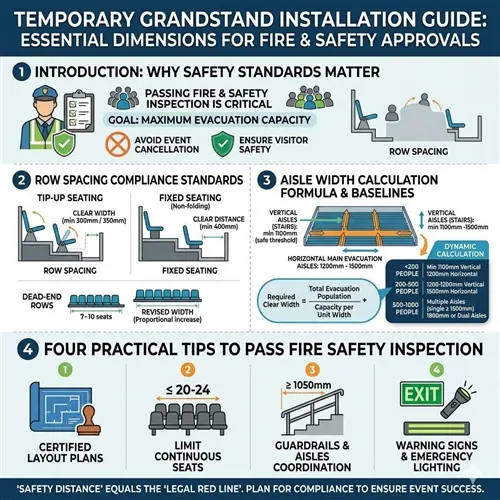 Temporary Grandstand Installation Guide: Essential Row Spacing And Aisle Widths To Pass Fire And ...