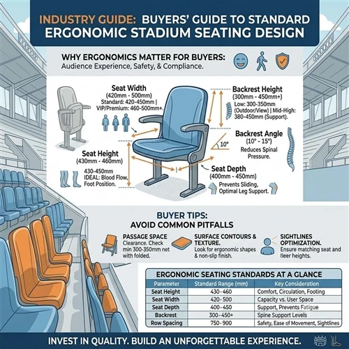 What Is Standard Ergonomic Design For Stadium Seating?