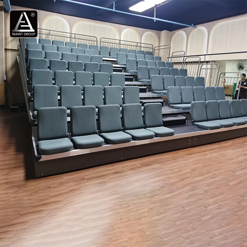Electric Retractable Bleacher Seating for Indoor Theater Performances Electric Retractable Bleacher Seating for Indoor Theater Performances