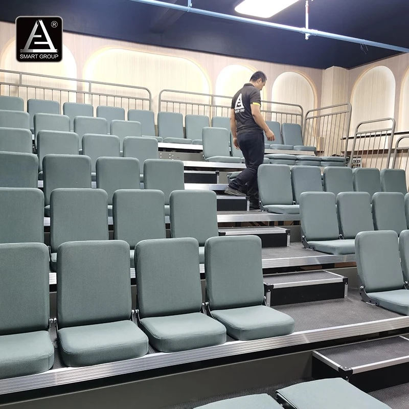 Electric Retractable Bleacher Seating for Indoor Theater Performances Electric Retractable Bleacher Seating for Indoor Theater Performances