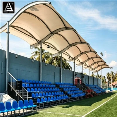 Fixed Steel Grandstand with Membrane Roof for Outdoor Football Stadiums