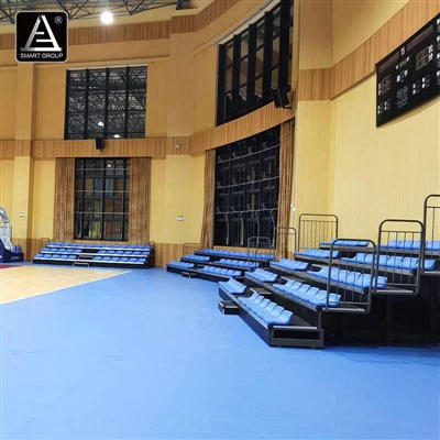 Mobile Retractable Gym Bleachers Telescopic Seating System Solutions