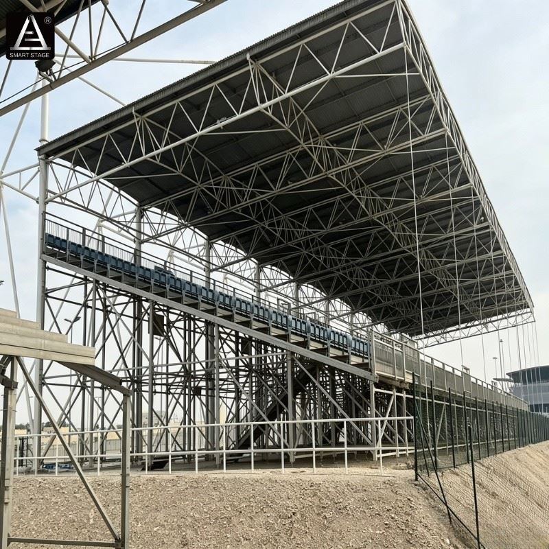 Steel Grandstand With Membrane Roof System factory